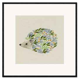 Gerahmter Kunstdruck Aquarell Igel