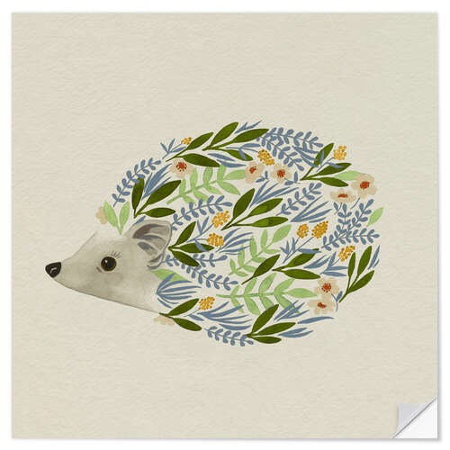 Vinilo para la pared Watercolour Hedgehog