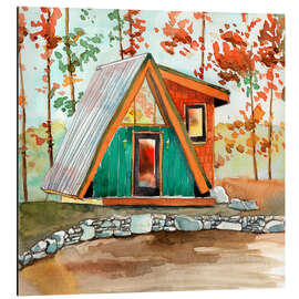 Magnettafel Hütte im Wald