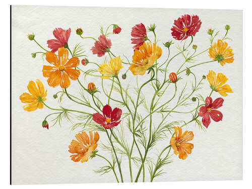 Aluminium print Warm Floral Composition