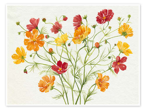 Poster Warm Floral Composition