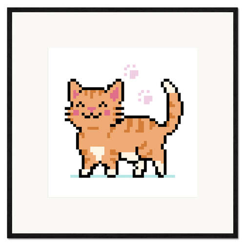 Stampa artistica con cornice Cute Pixelated Cat II