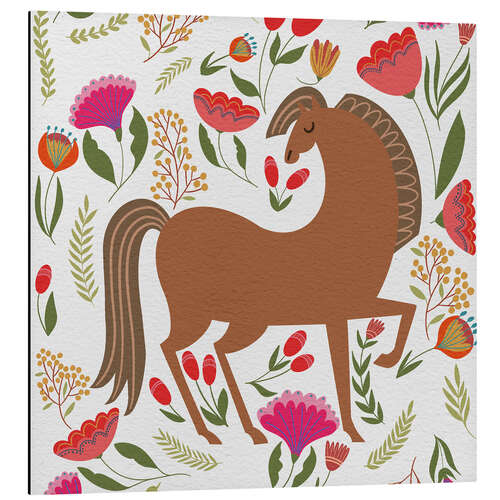 Aluminium print Floral Horse