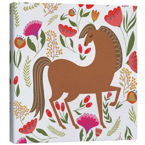 Canvas print Floral Horse