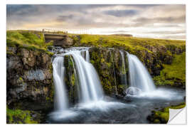 Selvklebende plakat Bridge Over Kirkjufellsfoss