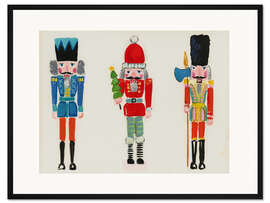 Gerahmter Kunstdruck Nussknacker-Trio