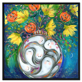 Gerahmter Kunstdruck Fröhliches Halloween Gesteck