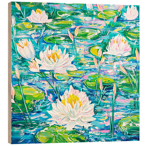 Stampa su legno Water Lillies Afloat