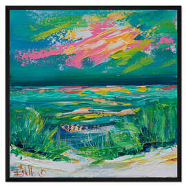 Gerahmter Kunstdruck Bunte Küstenlandschaft