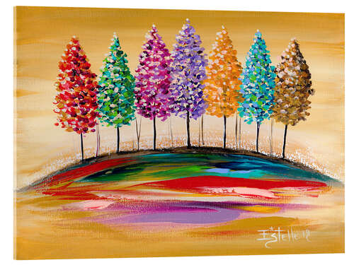 Acrylic print Seven Colourful Trees