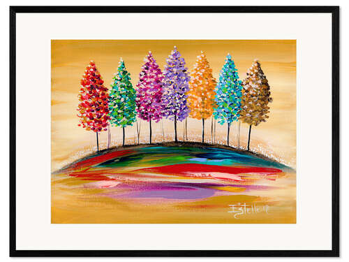 Framed art print Seven Colourful Trees