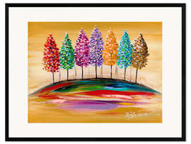 Framed art print Seven Colourful Trees