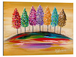 Magnettafel Sieben Bunte Bäume