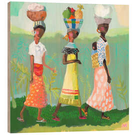 Tableau en bois Back from the Market - Jenny Westenhofer