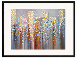 Gerahmter Kunstdruck Abendleuchten über der Stadt