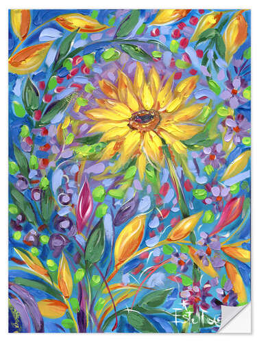 Selvklebende plakat Sunflower Garden