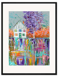 Gerahmter Kunstdruck Ein Landhaus am See