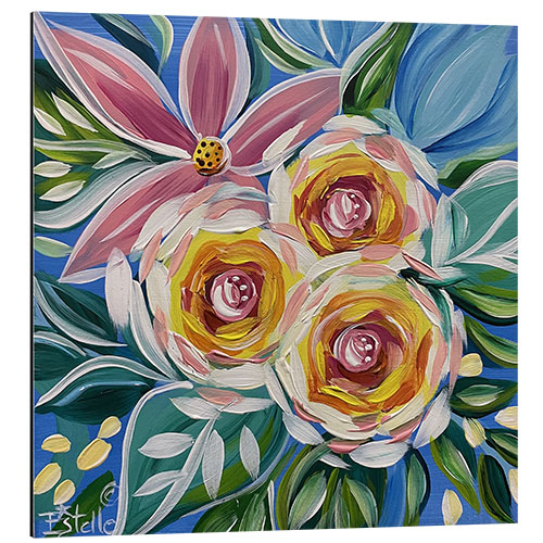 Tableau en aluminium Blooming Brush Strokes