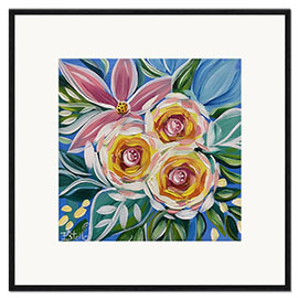 Impression artistique encadrée Blooming Brush Strokes
