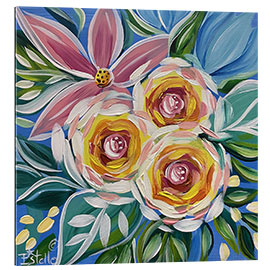 Tableau en plexi-alu Blooming Brush Strokes