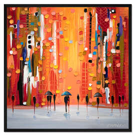 Gerahmter Kunstdruck Regen bei Sonnenuntergang