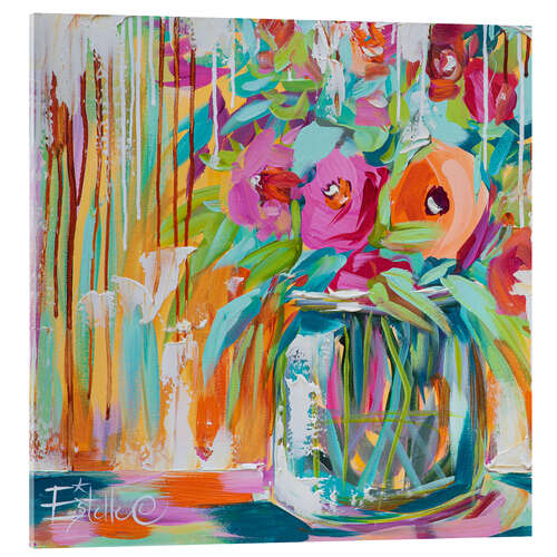 Acrylglas print Happy bouquet of flowers