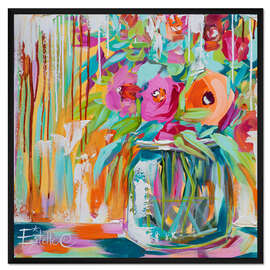 Gerahmter Kunstdruck Fröhlicher Blumenstrauß