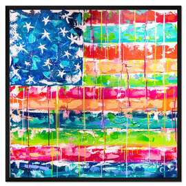 Gerahmter Kunstdruck Abstract Flag