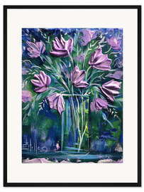 Gerahmter Kunstdruck Stillleben in Lila