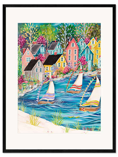 Innrammet kunsttrykk Coastal Village