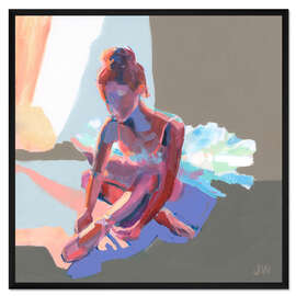 Gerahmter Kunstdruck Ballerina sitzend