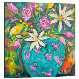 Magnettafel Flamingo Vase