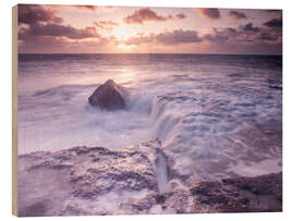 Hout print Portland Bill Sunset