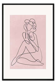 Gerahmter Kunstdruck One Line Curvey Female II