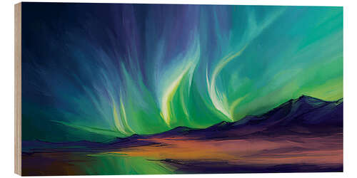 Quadro de madeira Northern Lights Abstract