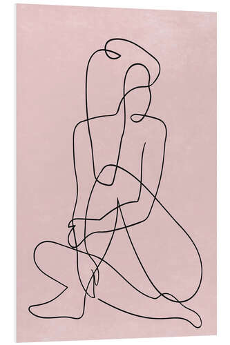 Foam board print One Line Curvy Female III