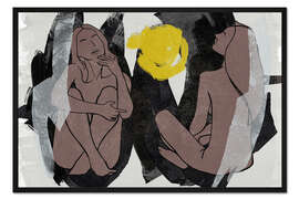 Gerahmter Kunstdruck Sitzen und Denken