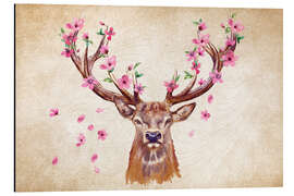 Magnettafel Rosa Blumenhirsch