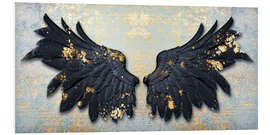 Foam board print Gold Flecks Black Angel Wings