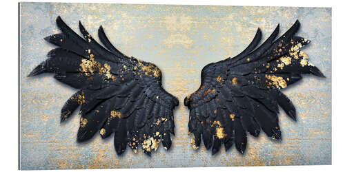 Galleritryck Gold Flecks Black Angel Wings