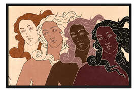 Gerahmter Kunstdruck Botticelli Ladies in Colour