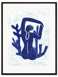 Gerahmter Kunstdruck Frauenfigur Abstrakt