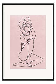 Gerahmter Kunstdruck One Line Curvy Female IV
