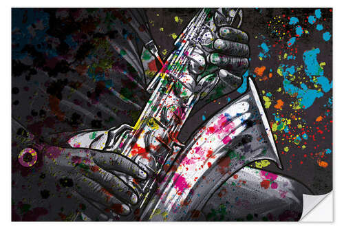 Wandsticker Saxophone Splash of Colour