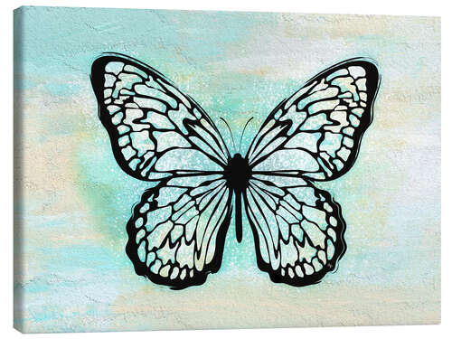 Canvastavla Blue Vintage Butterfly