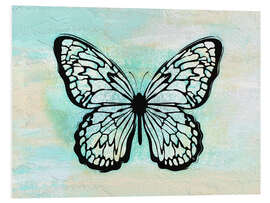 Stampa su PVC Blue Vintage Butterfly