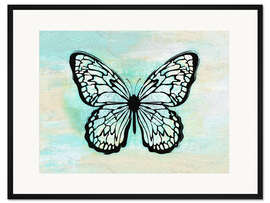 Gerahmter Kunstdruck Blue Vintage Butterfly