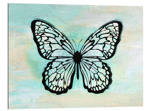 Stampa su plexi-alluminio Blue Vintage Butterfly