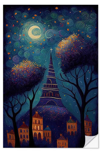 Selvklebende plakat Whimsical Skyline