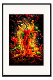 Gerahmter Kunstdruck Paprika Splash